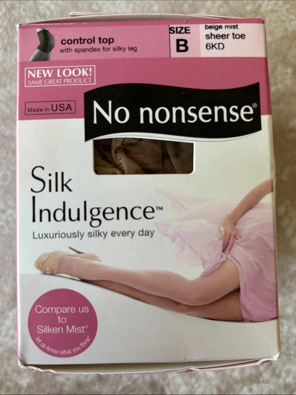 4 Pairs No Nonsense Control Top Pantyhose Beige Mist Silky Sheer Compression